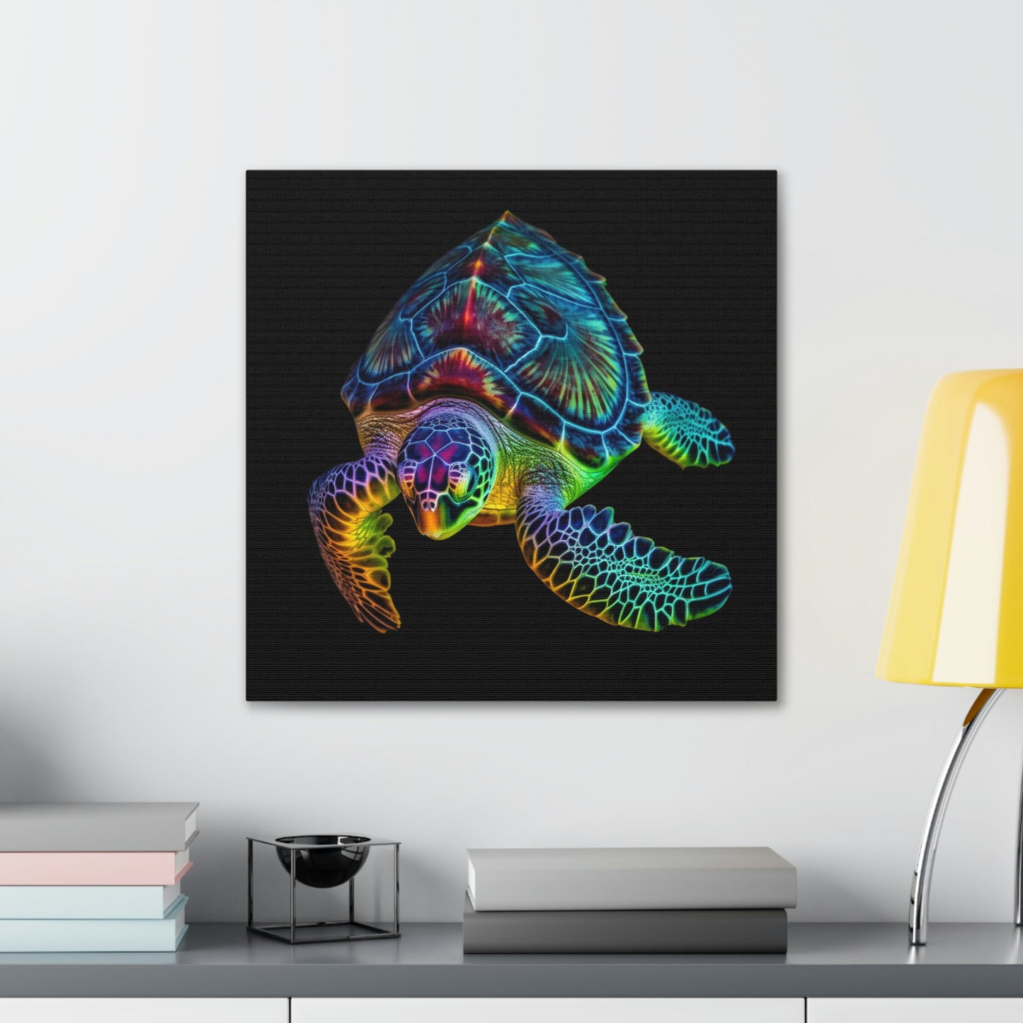 Canvas Gallery Wraps Neon Sea Turtle 1