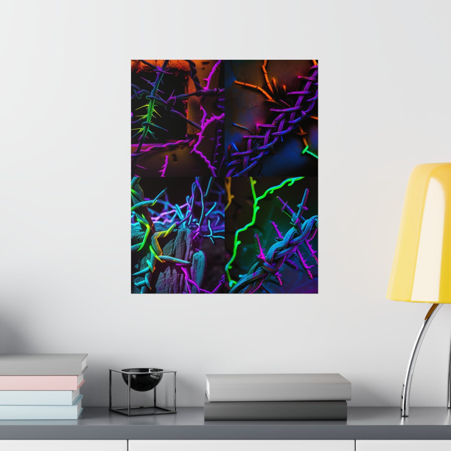 Premium Matte Vertical Posters Macro Neon Barbs 5