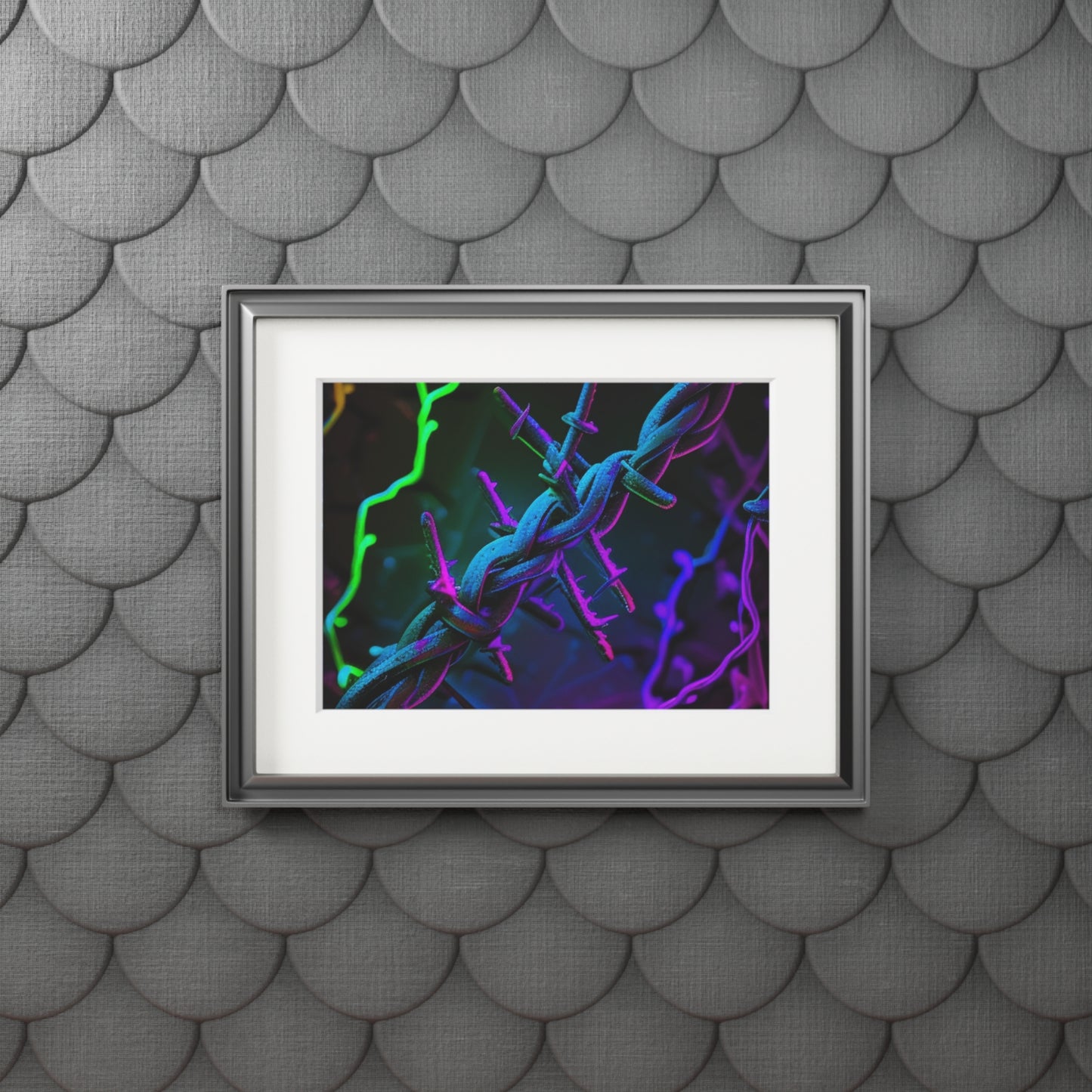 Fine Art Prints (Passepartout Paper Frame) Macro Neon Barbs 4