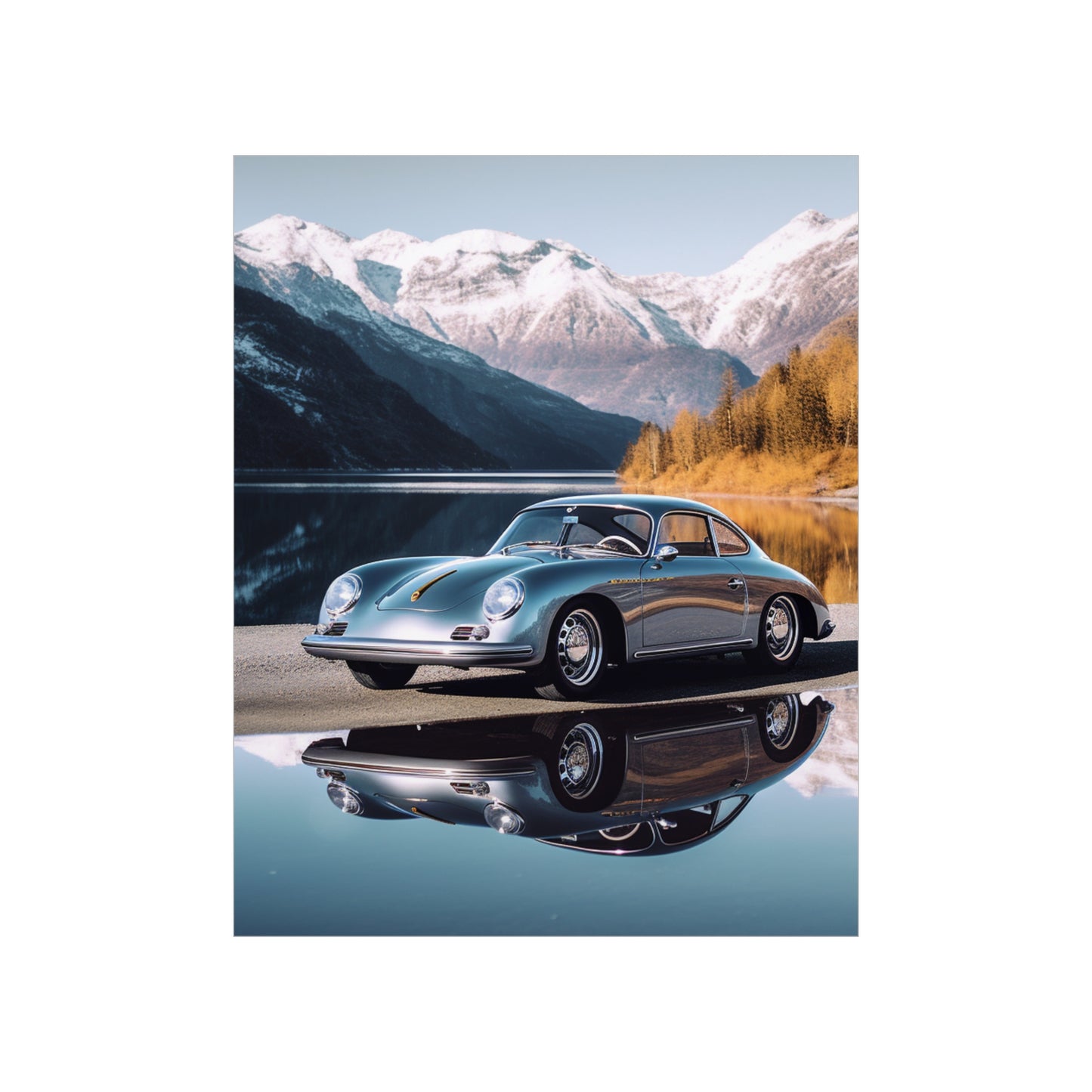 Premium Matte Vertical Posters Porsche Lake 1