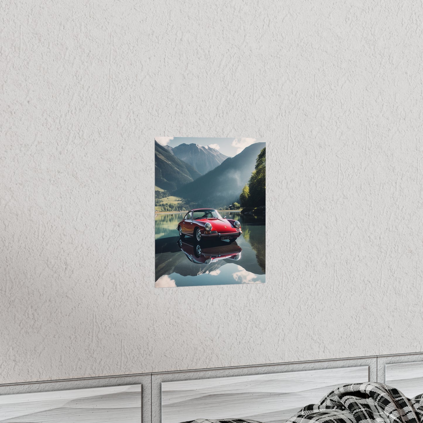 Premium Matte Vertical Posters Porsche Lake 3