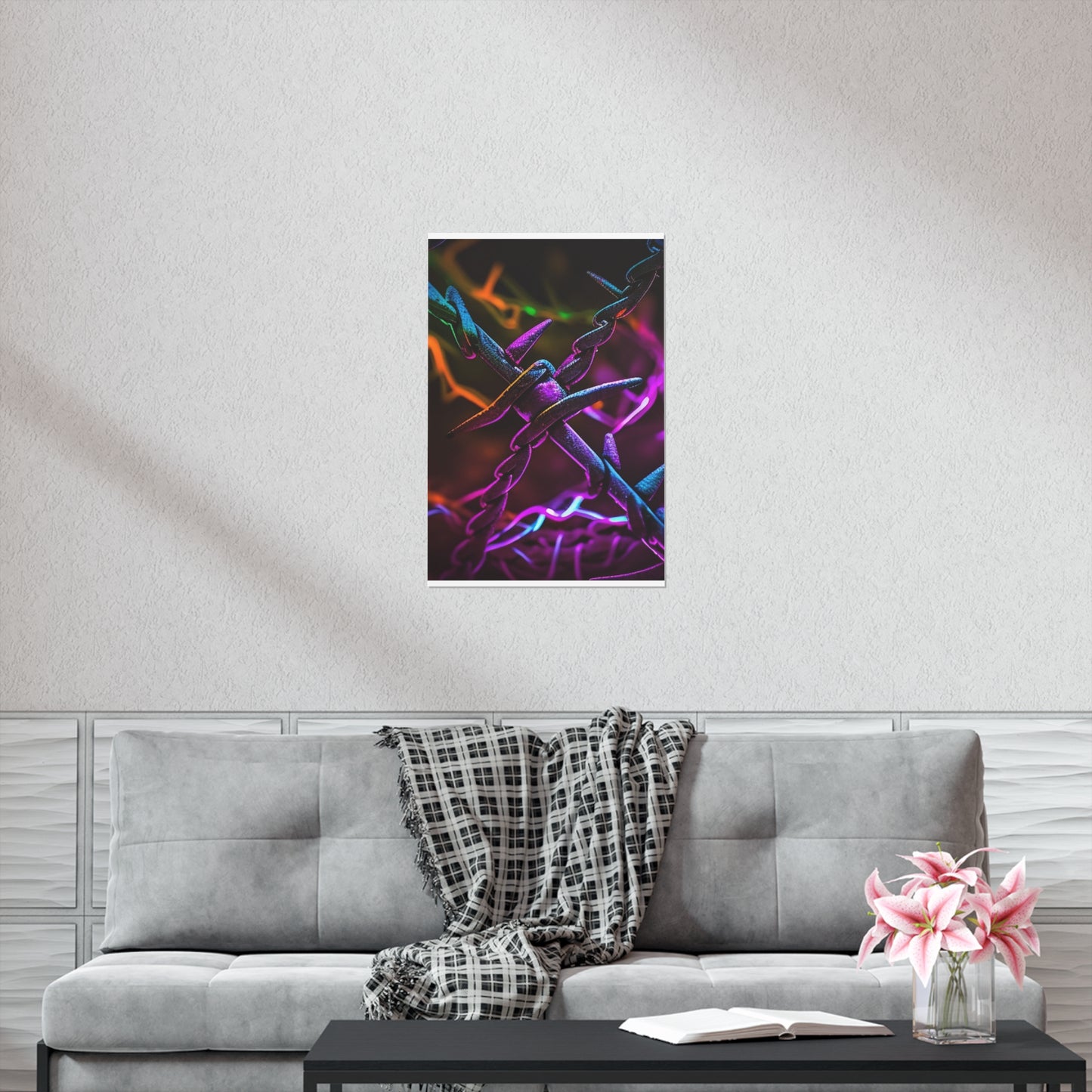 Premium Matte Vertical Posters Macro Neon Barb 4