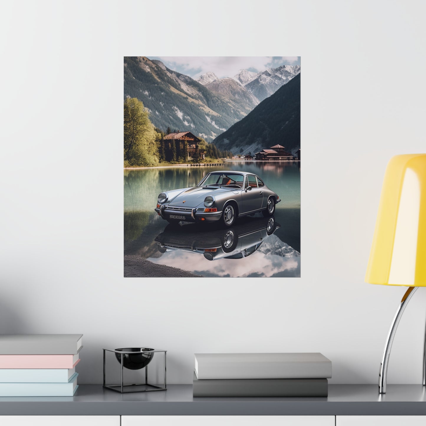 Premium Matte Vertical Posters Porsche Lake 2