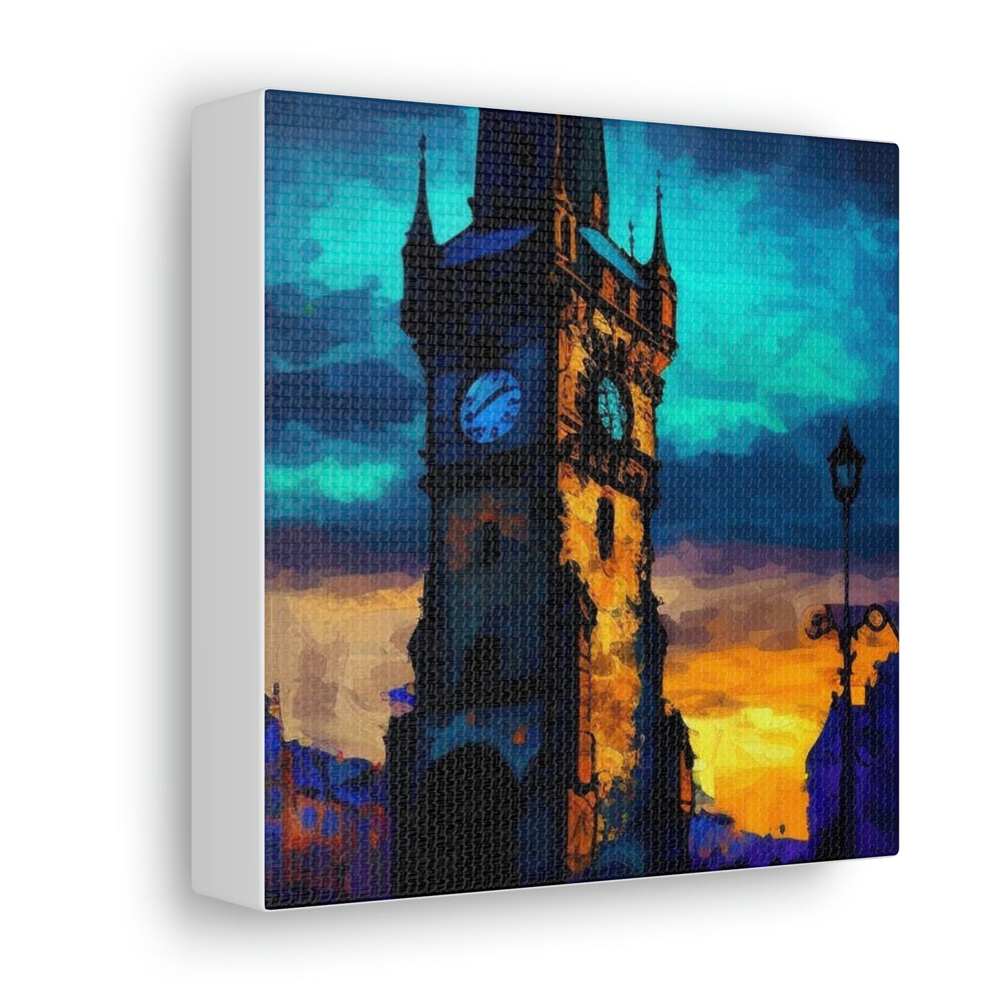 colorful clock tower abstract