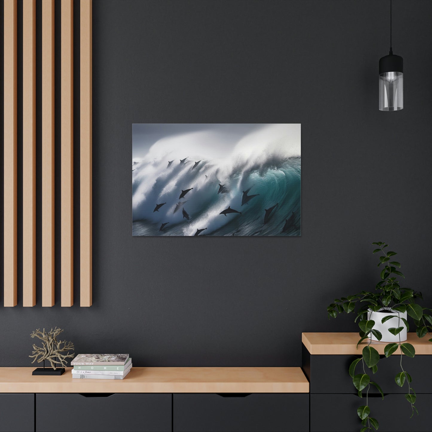 Canvas Gallery Wraps Dolphin Wave 1