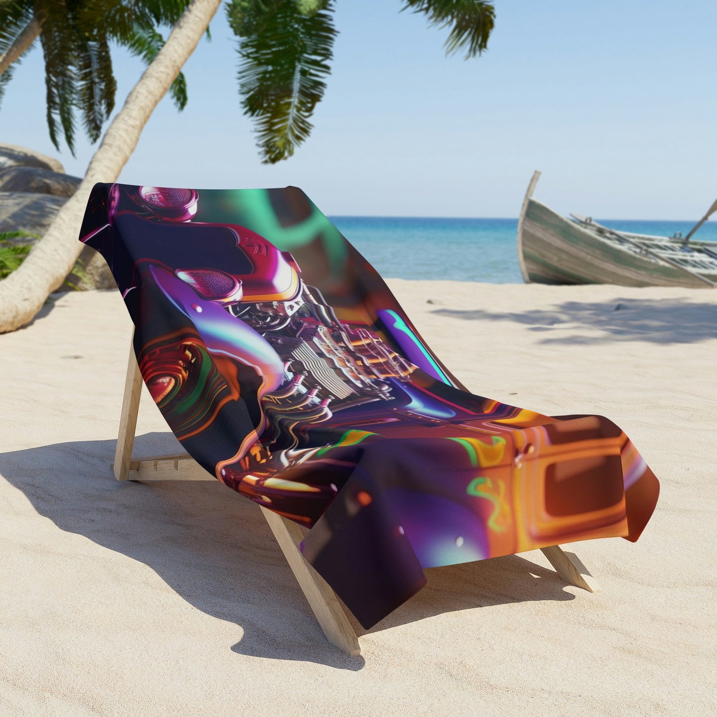 Beach Towel Hyper Colorful Hotrod 3
