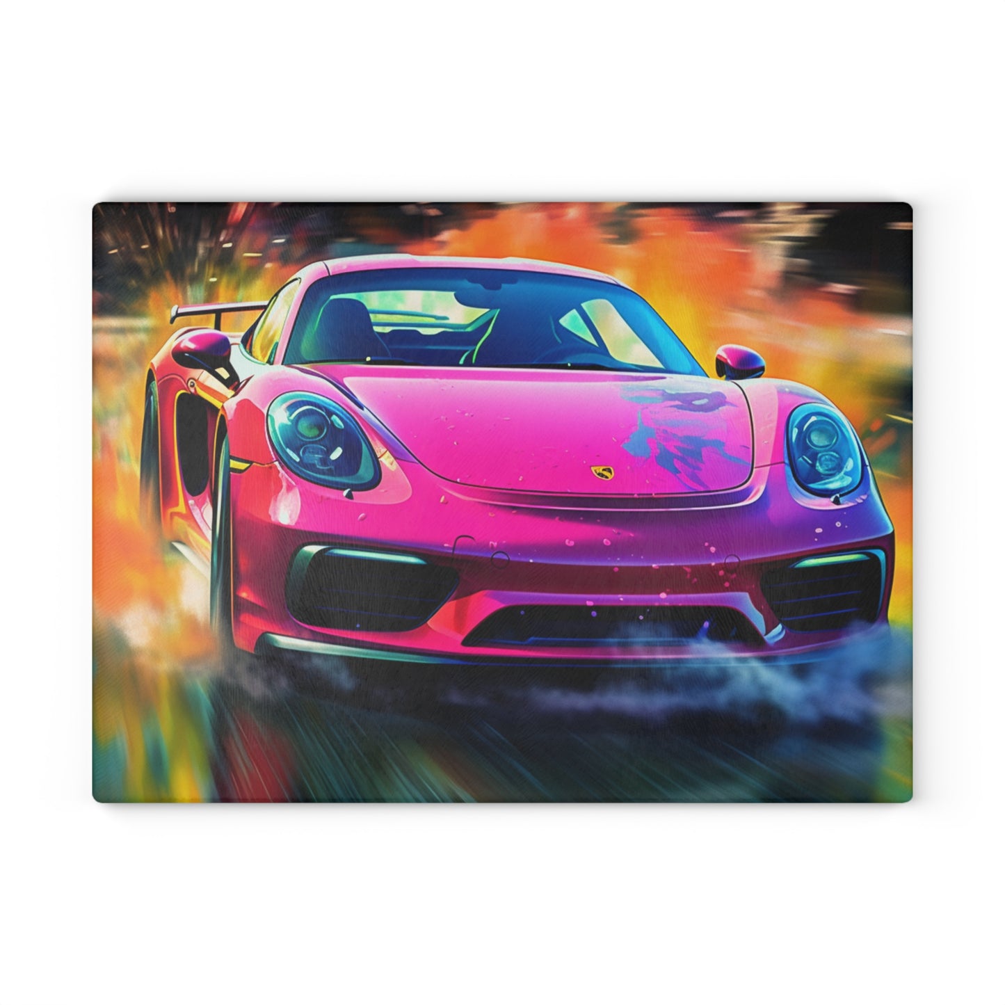 Glass Cutting Board Pink Porsche water fusion 4