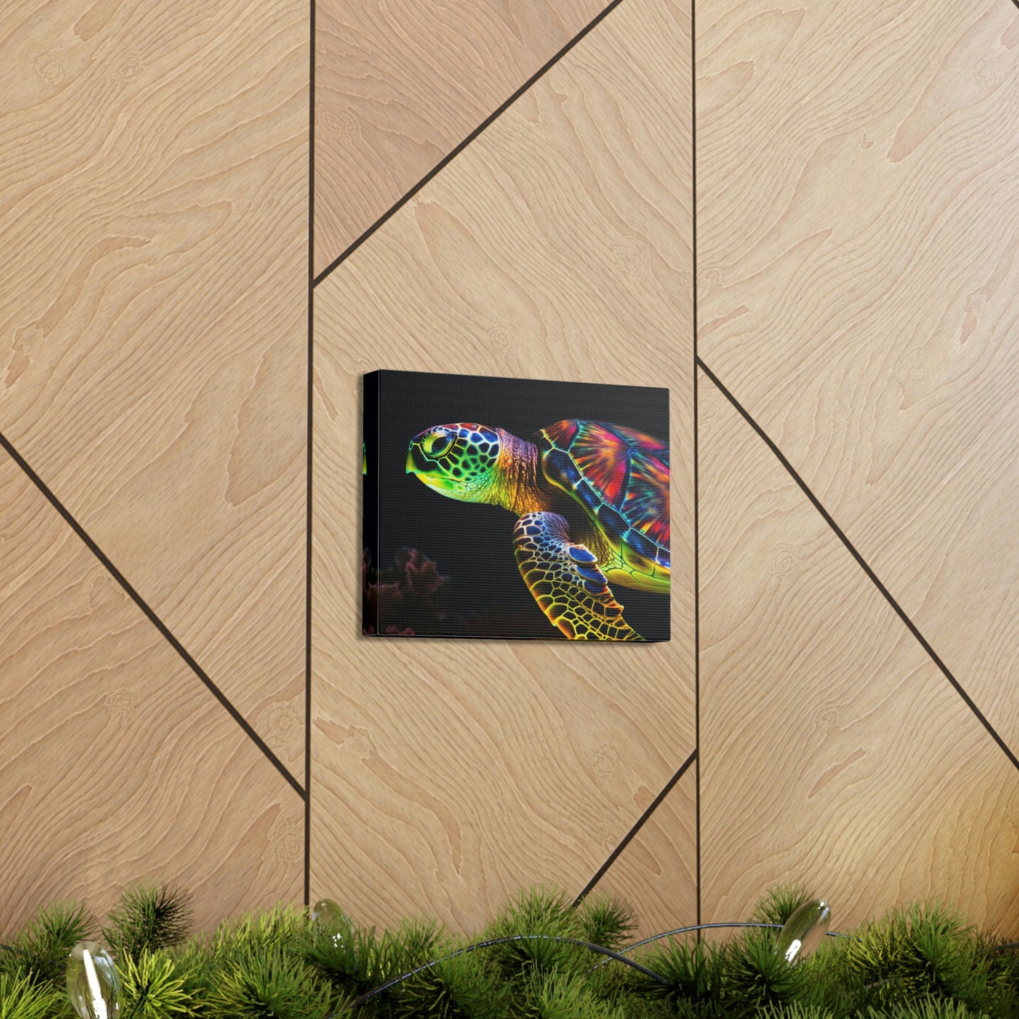 Canvas Gallery Wraps Neon Sea Turtle 4