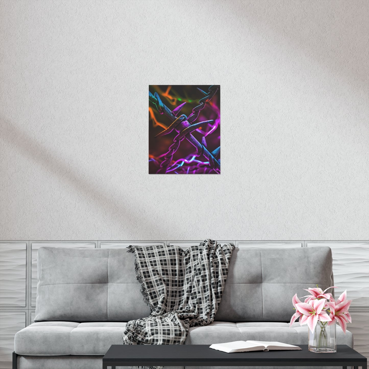 Premium Matte Vertical Posters Macro Neon Barb 4