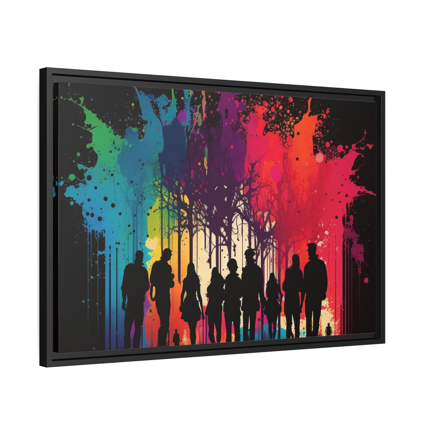 Matte Canvas, Black Frame Silhouettes Color Party 2