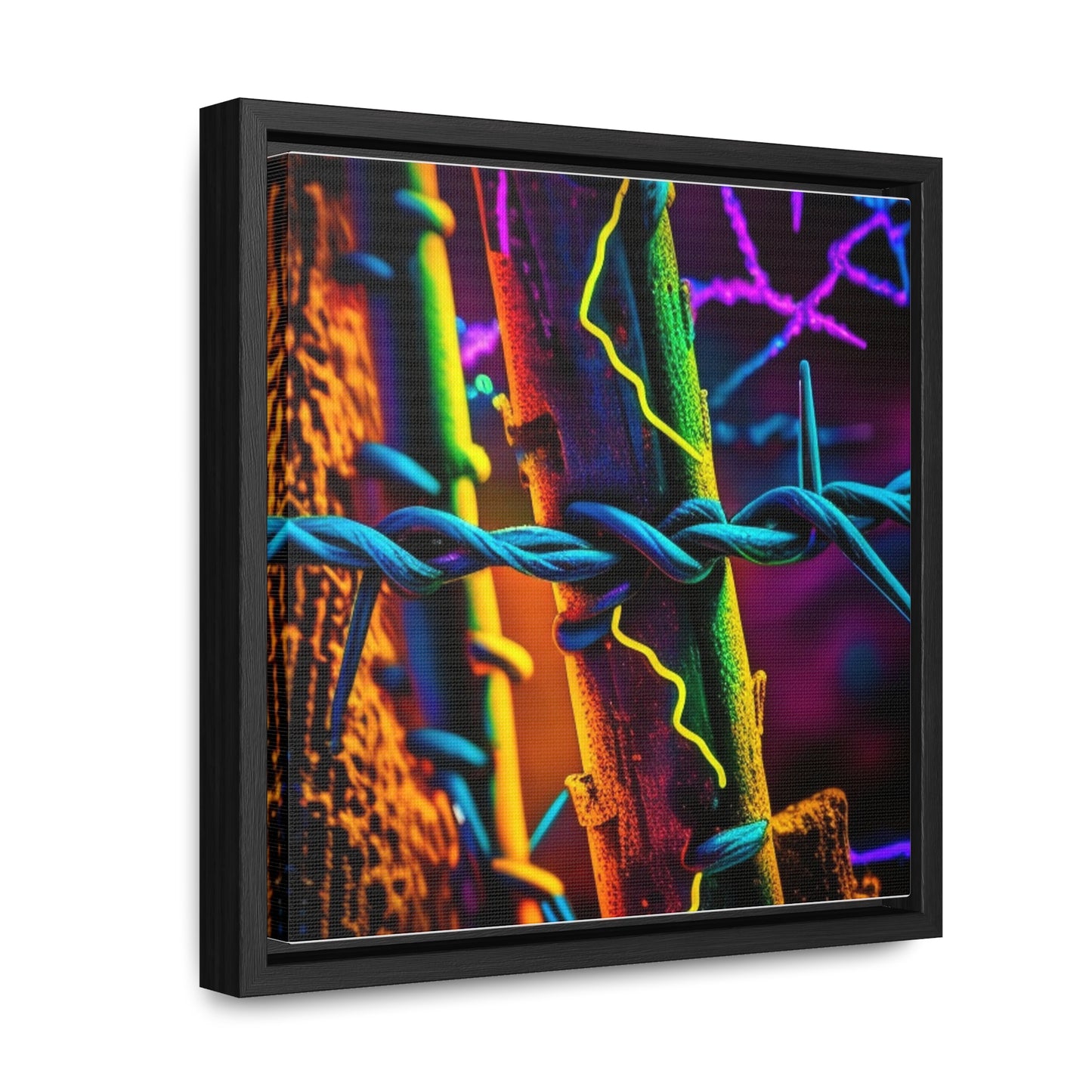 Gallery Canvas Wraps, Square Frame Macro Neon Barb 2