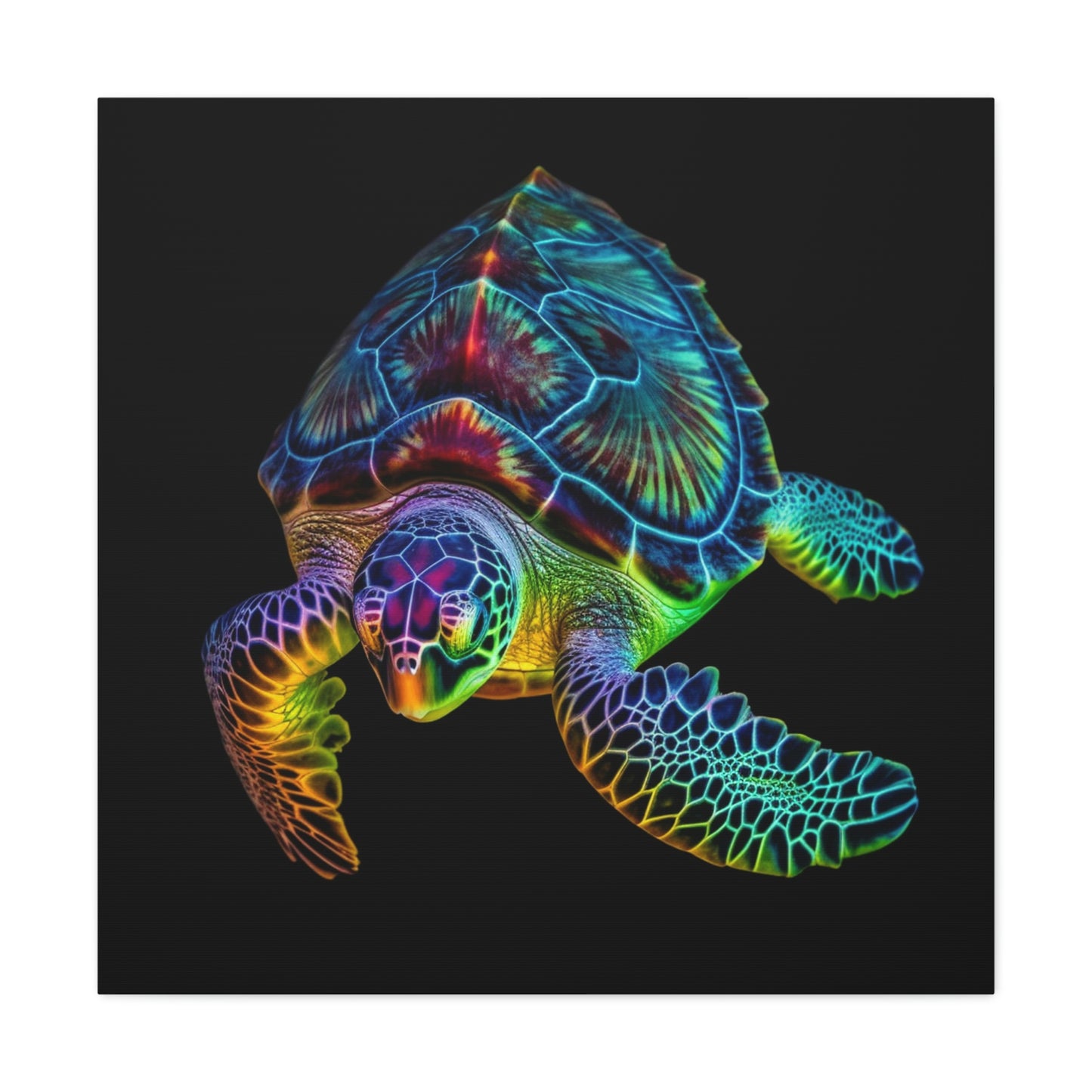 Canvas Gallery Wraps Neon Sea Turtle 1