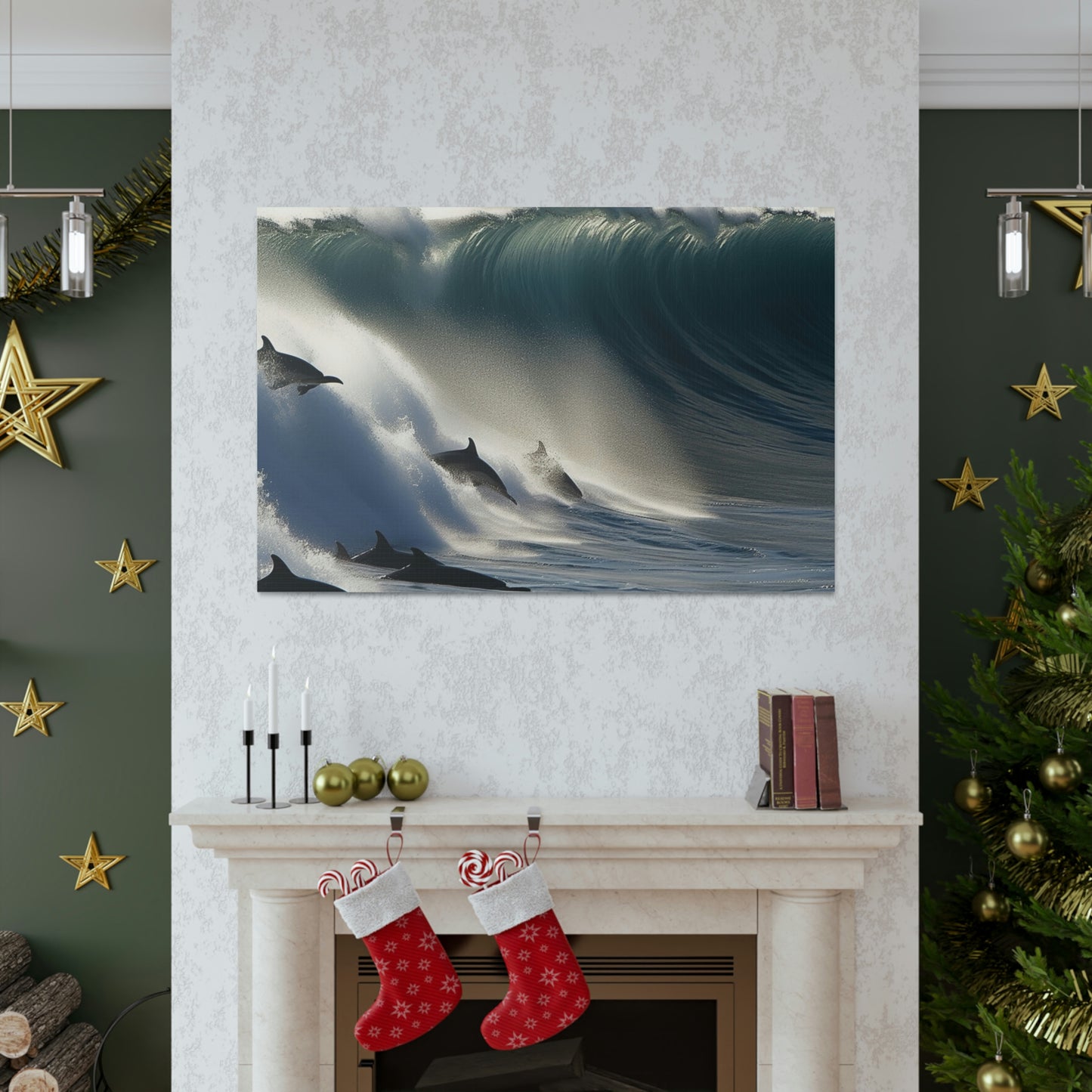 Canvas Gallery Wraps Dolphin Wave 2