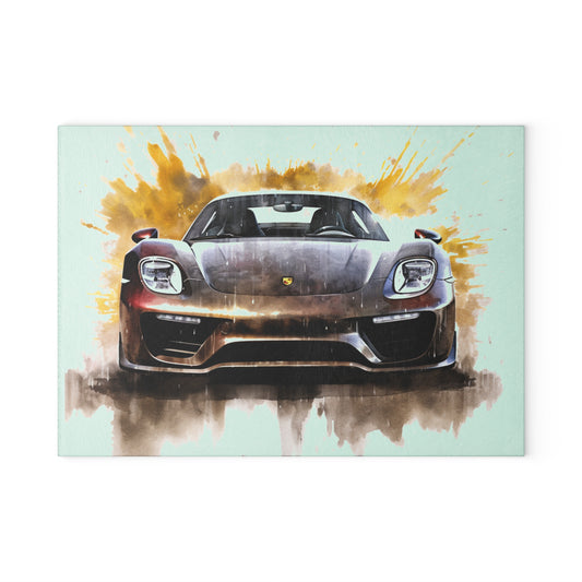 Glass Cutting Board 918 Spyder white background driving fast with water splashing 1