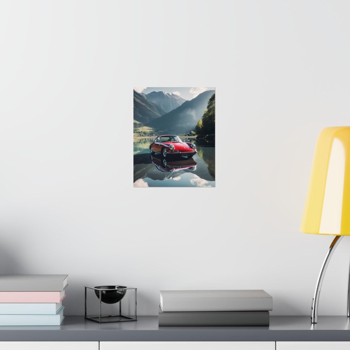 Premium Matte Vertical Posters Porsche Lake 3