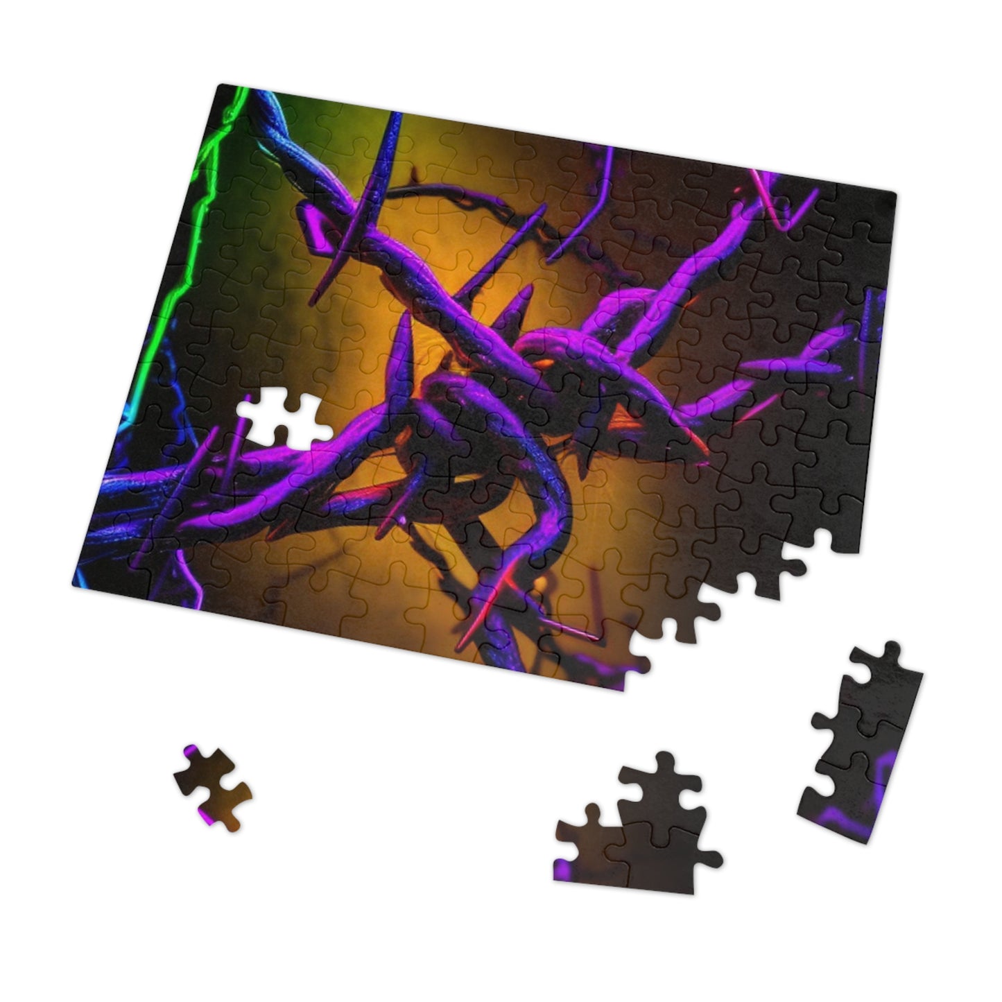 Jigsaw Puzzle (30, 110, 252, 500,1000-Piece) Macro Neon Barb 1