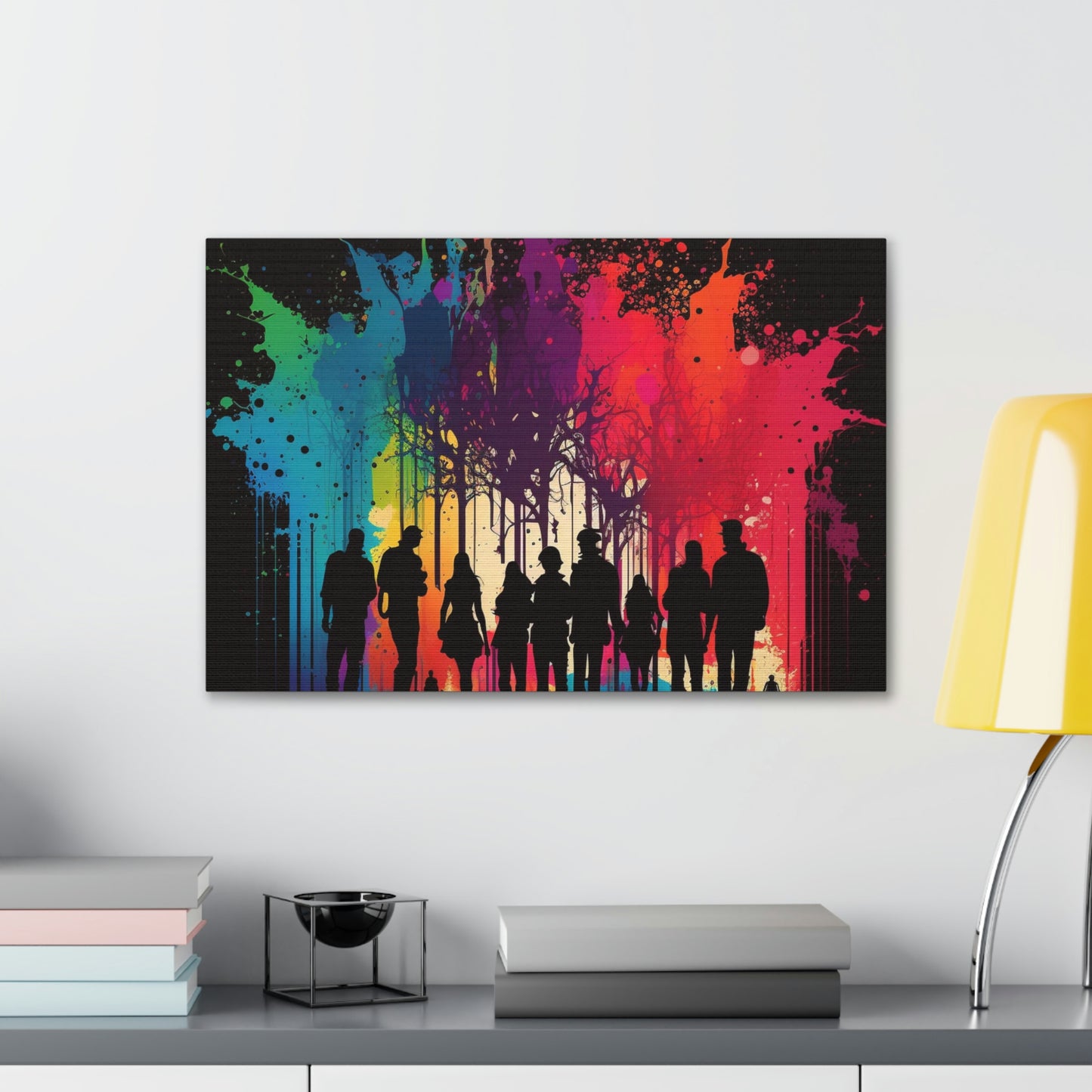 Canvas Gallery Wraps Silhouettes Color Party 2