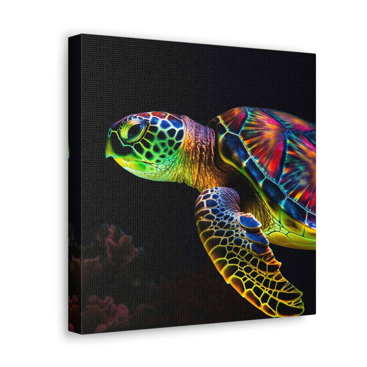 Canvas Gallery Wraps Neon Sea Turtle 4