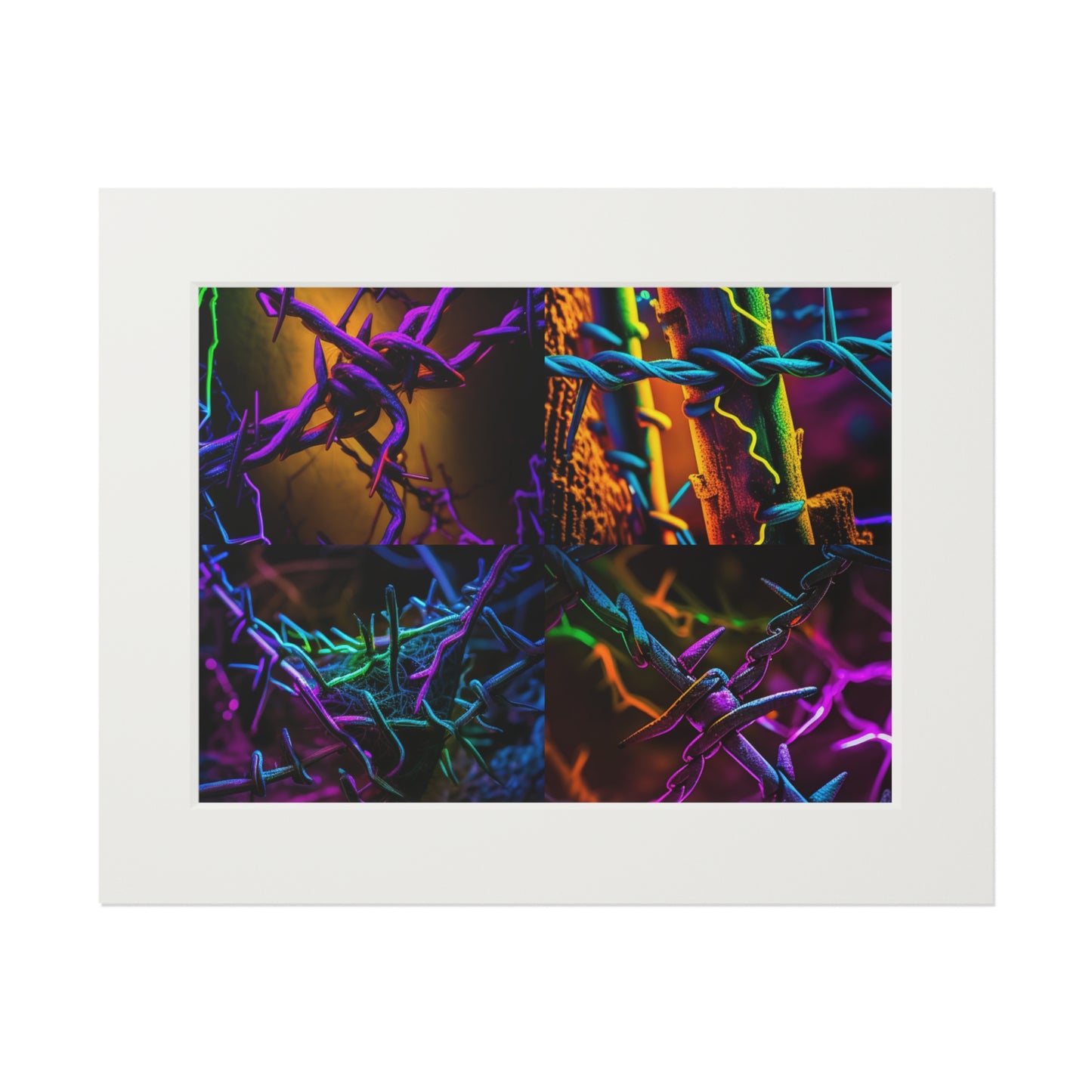 Fine Art Prints (Passepartout Paper Frame) Macro Neon Barb
