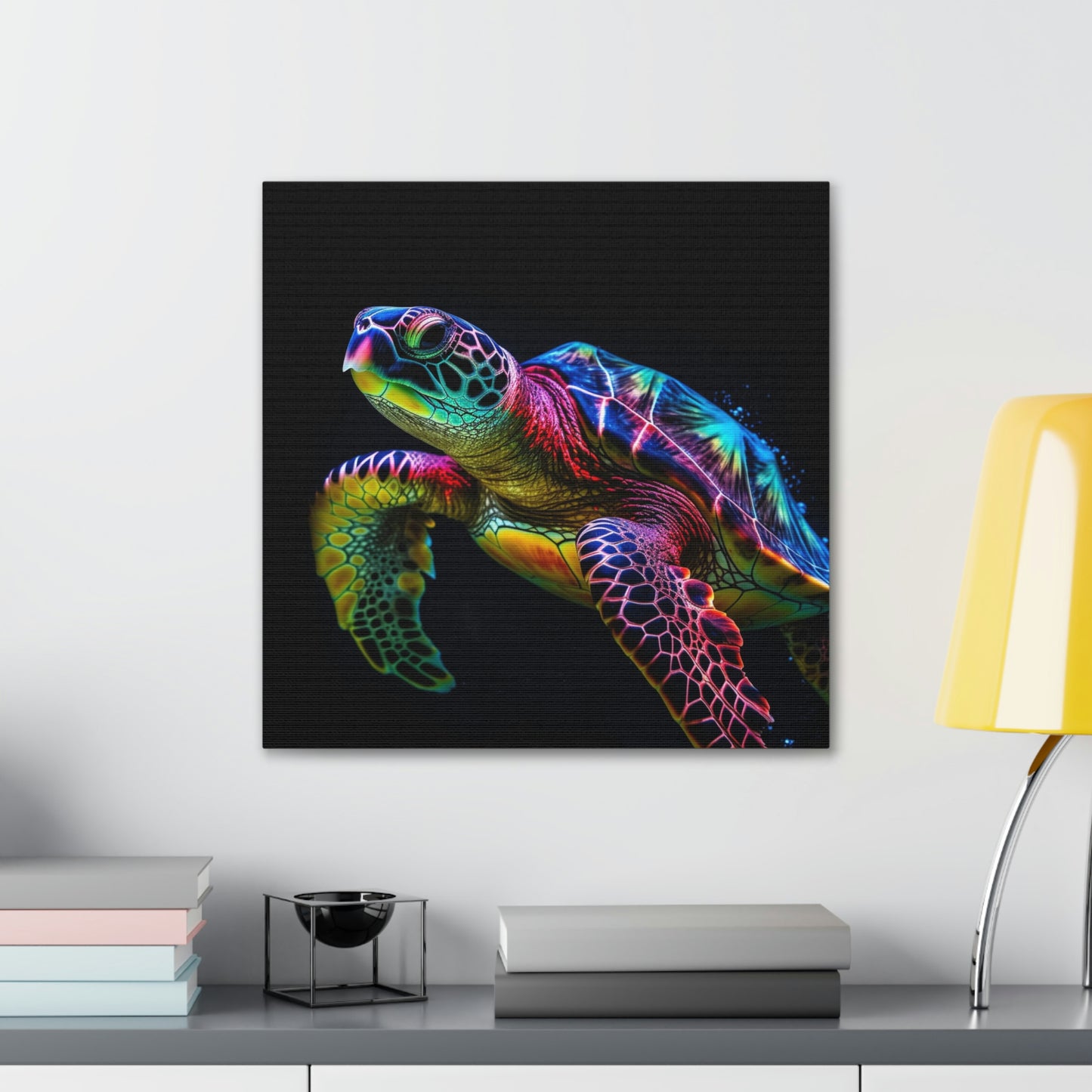 Canvas Gallery Wraps Neon Sea Turtle 2