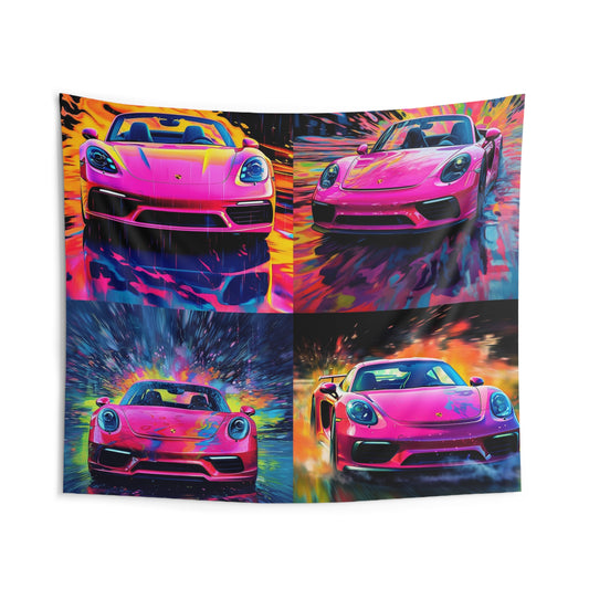 Indoor Wall Tapestries Pink Porsche water fusion 5