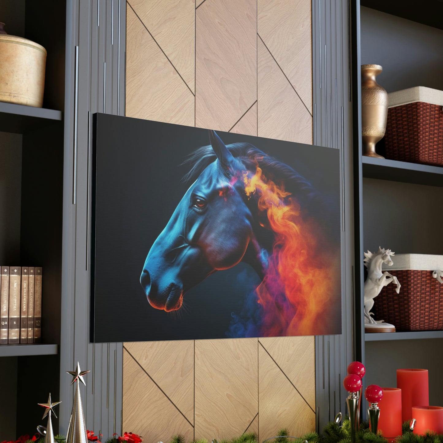 Canvas Gallery Wraps Neon Horses 4