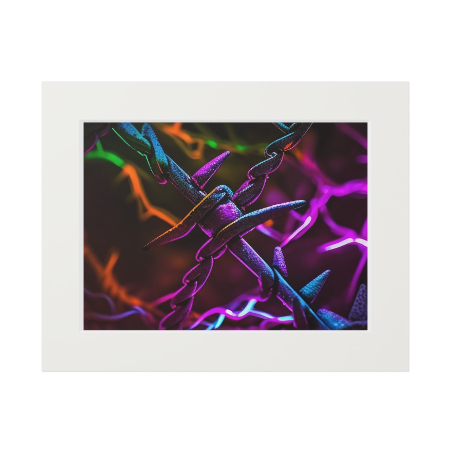 Fine Art Prints (Passepartout Paper Frame) Macro Neon Barb 4