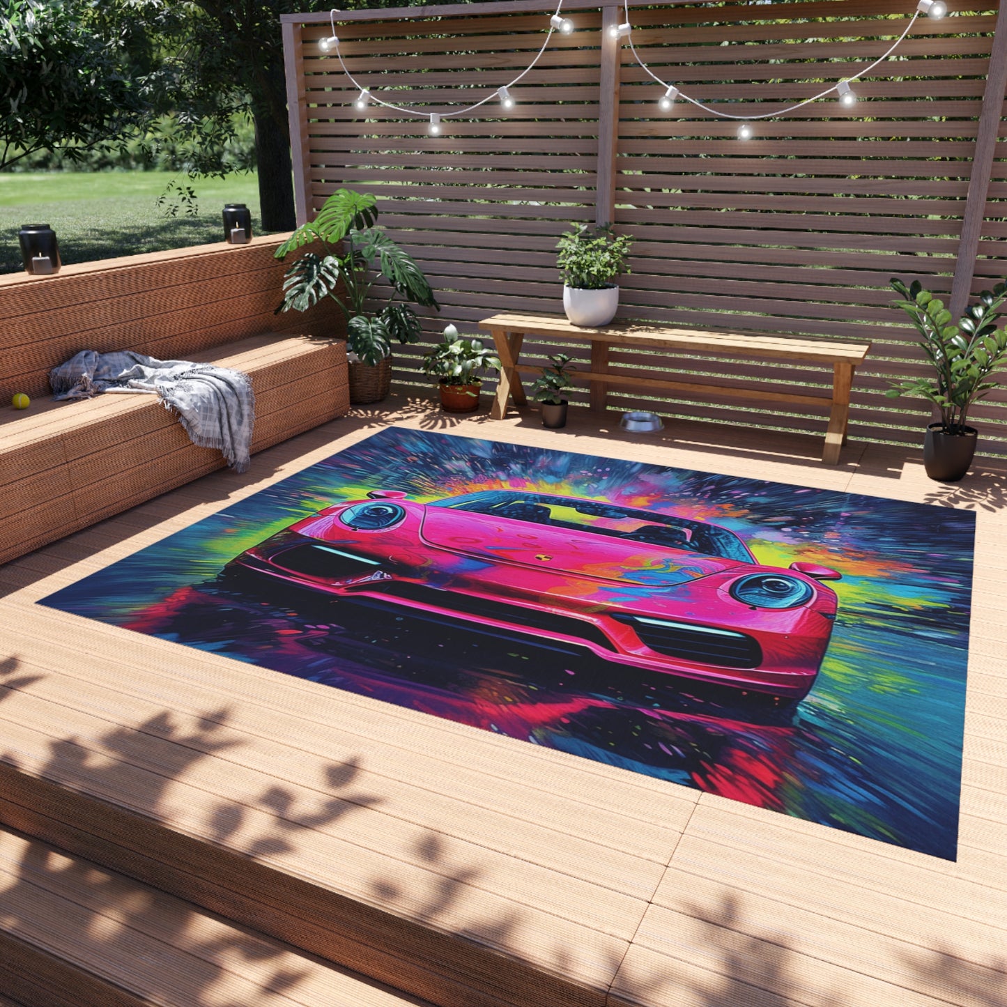 Outdoor Rug  Pink Porsche water fusion 3