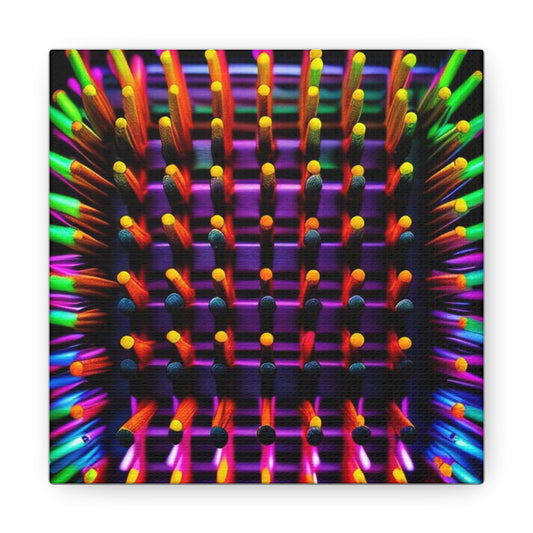 Canvas Gallery Wraps Macro Cactus neon square 2