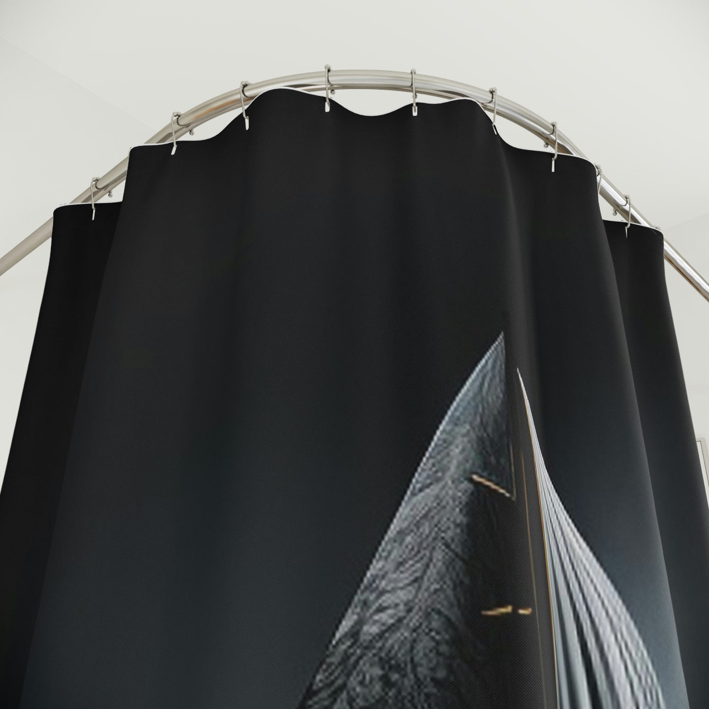 Polyester Shower Curtain glow sailboat 1