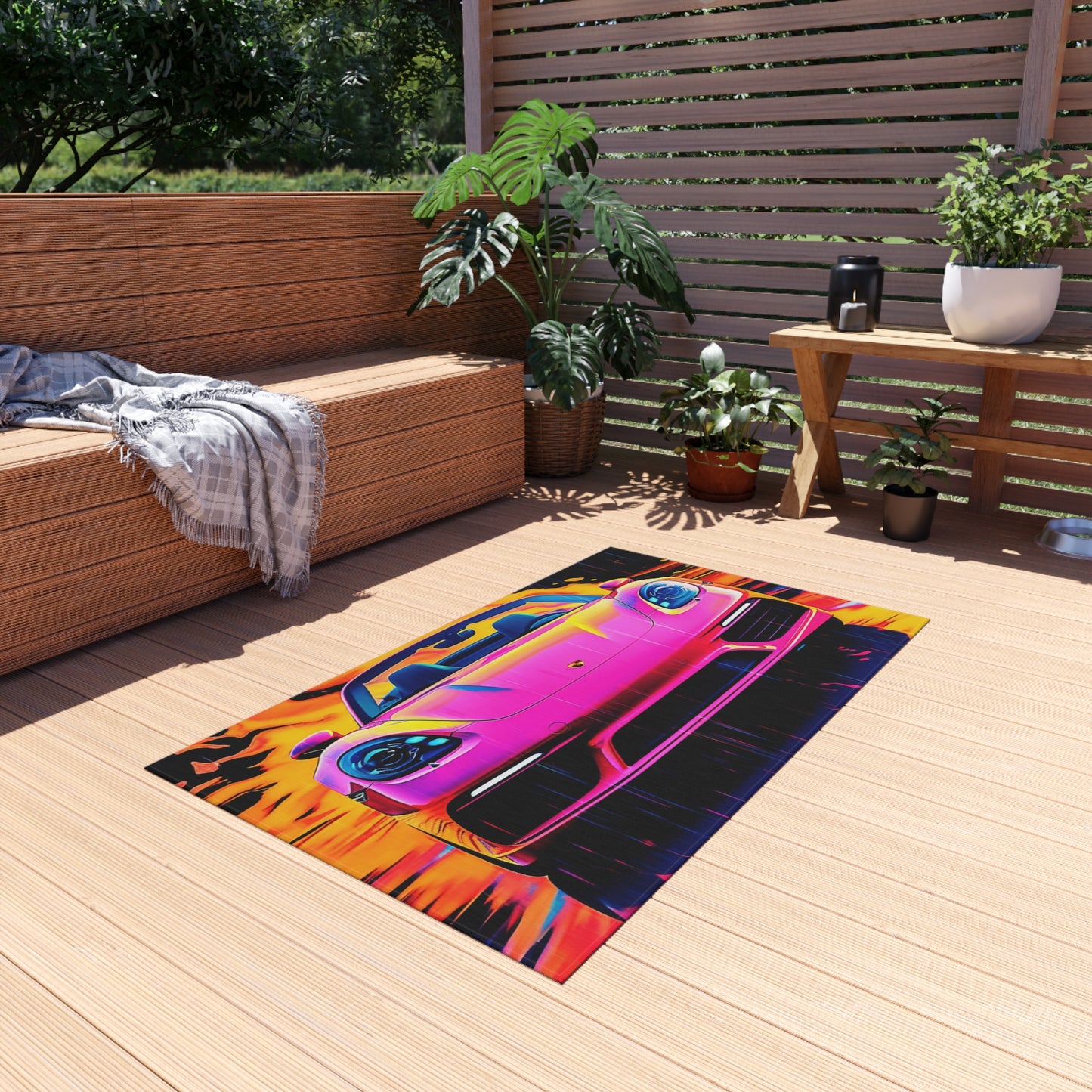 Outdoor Rug  Pink Porsche water fusion 1