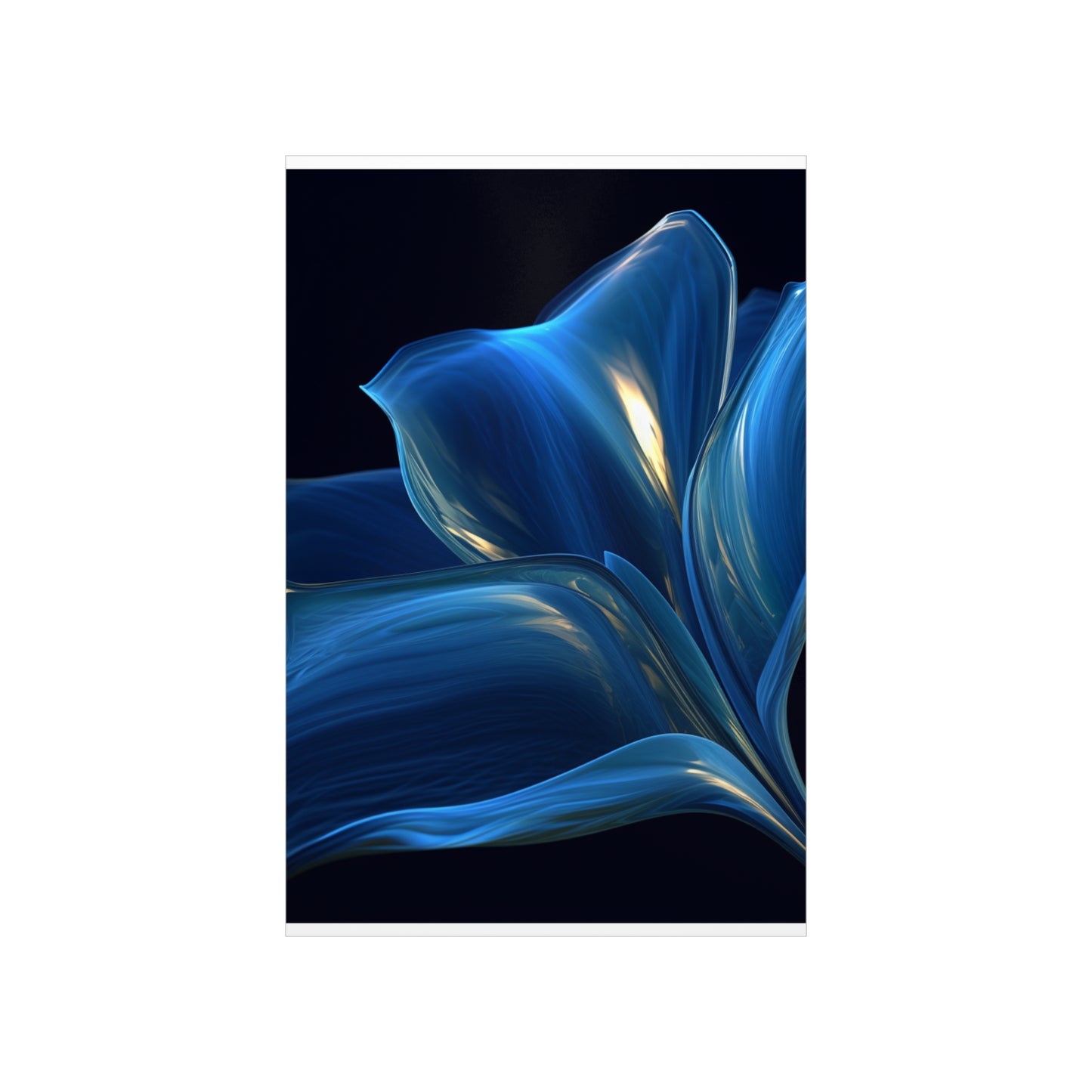 Premium Matte Vertical Posters Abstract Blue Tulip 1