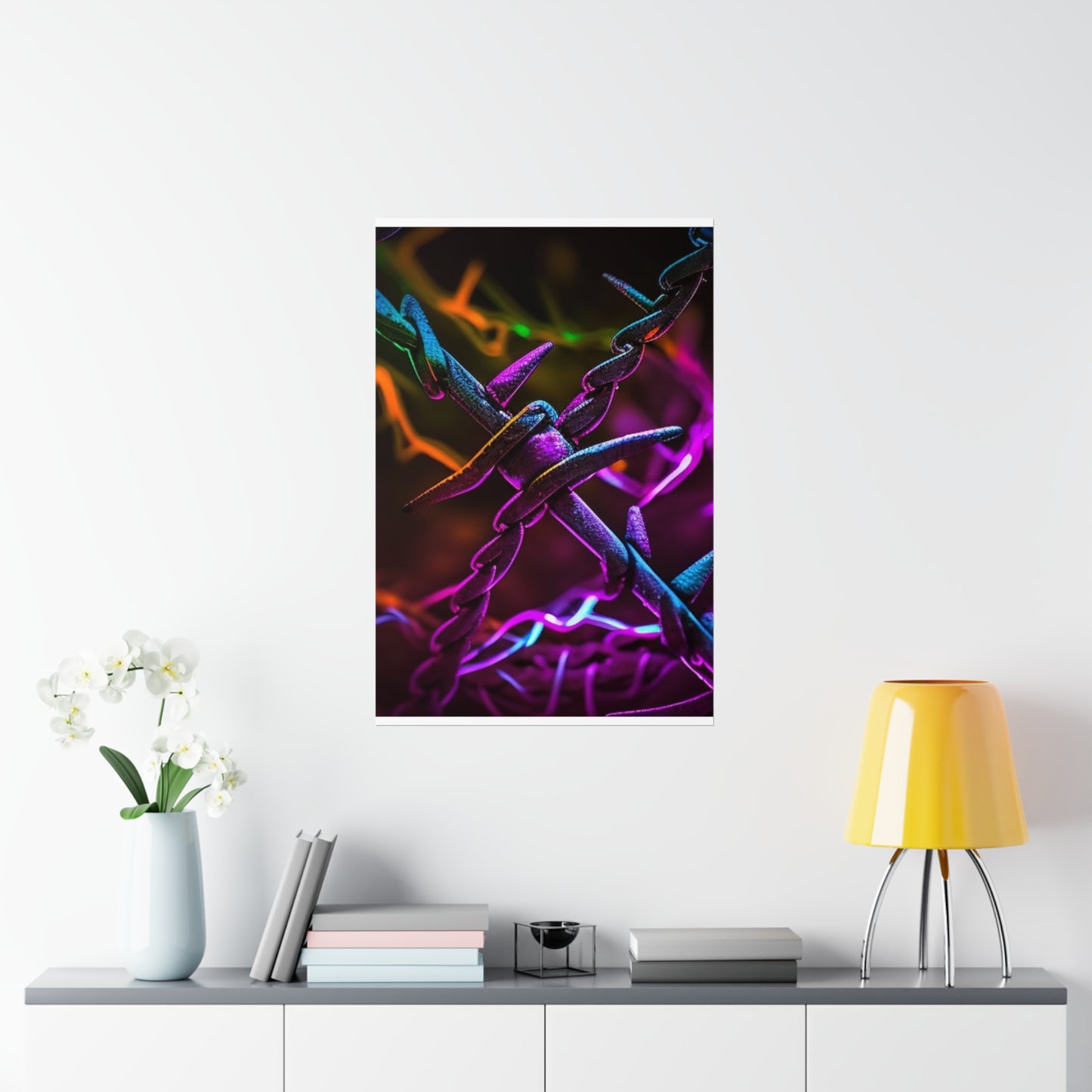 Premium Matte Vertical Posters Macro Neon Barb 4