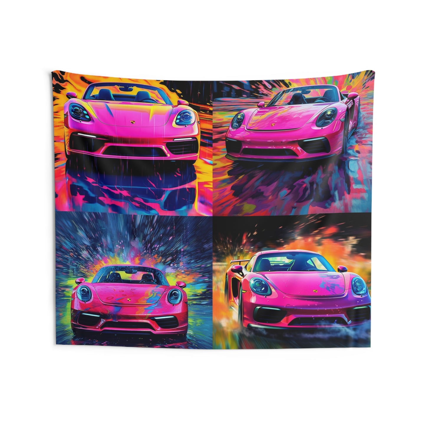 Indoor Wall Tapestries Pink Porsche water fusion 5