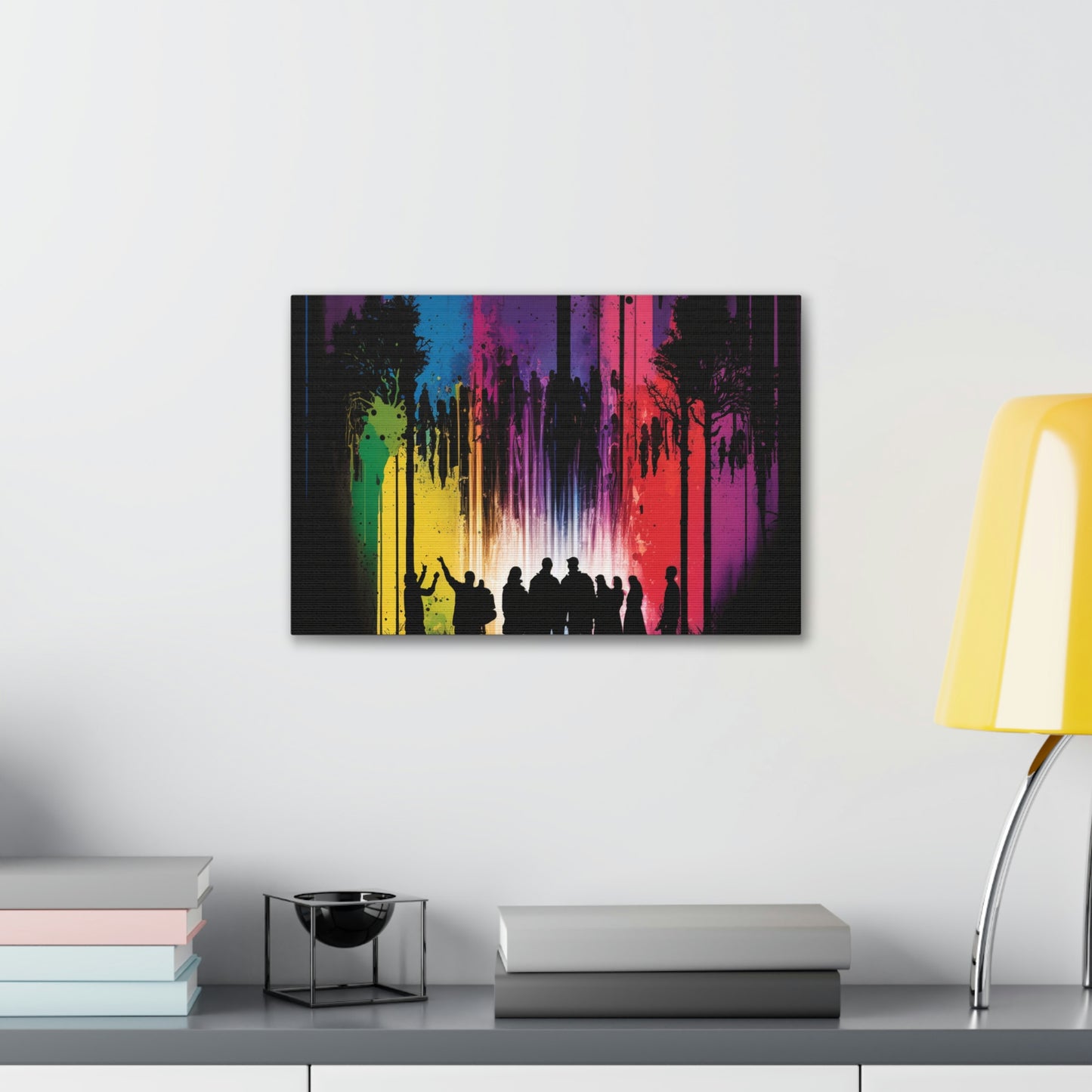 Canvas Gallery Wraps Silhouettes Color Party 3