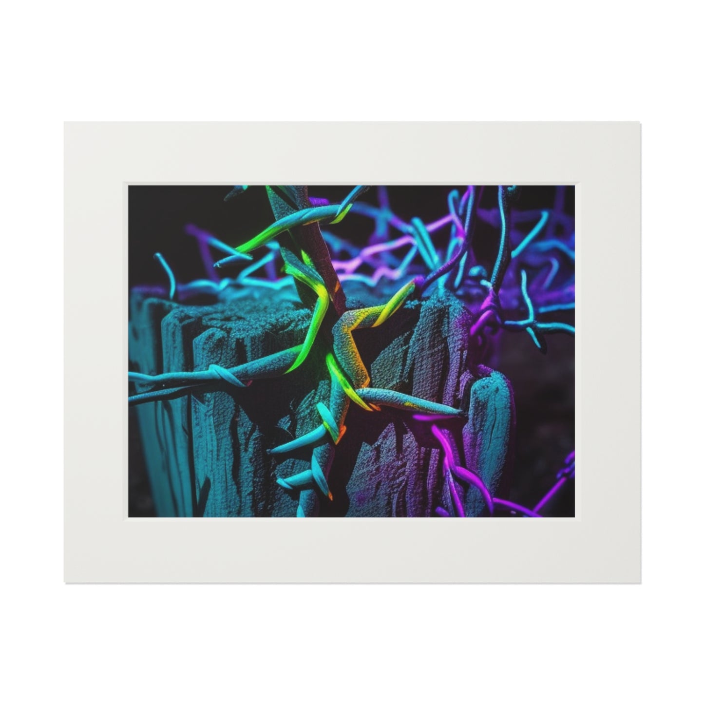 Fine Art Prints (Passepartout Paper Frame) Macro Neon Barbs 3