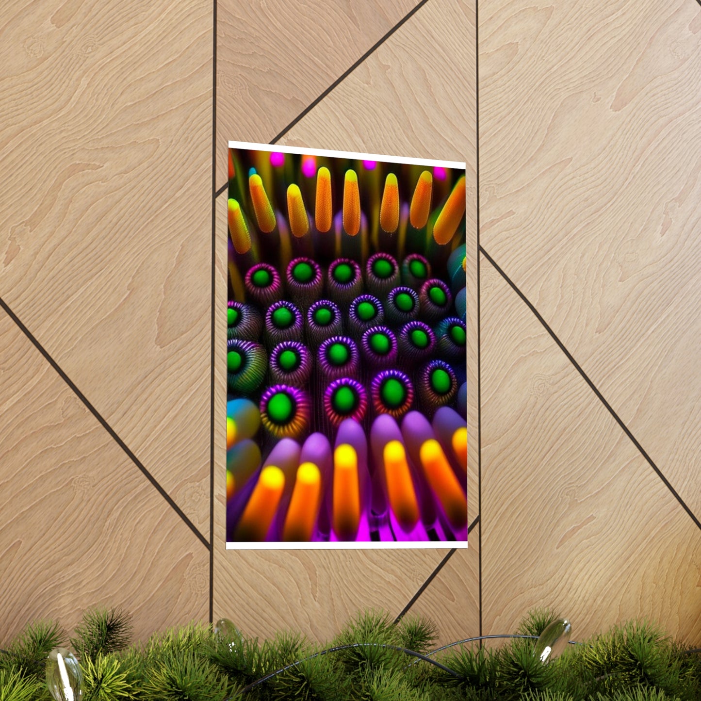 Premium Matte Vertical Posters Macro Cactus neon square 4