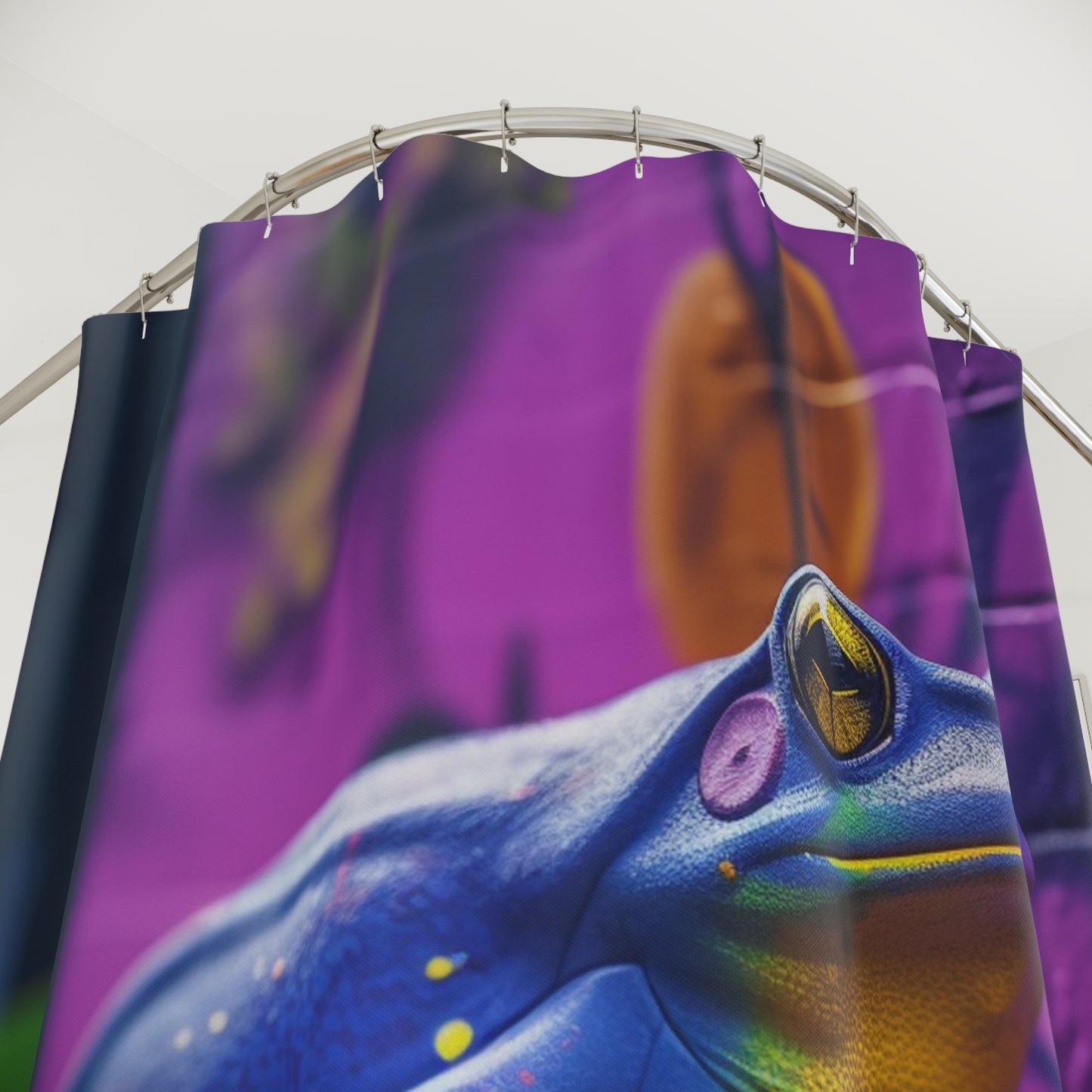Polyester Shower Curtain dart frog street art 2