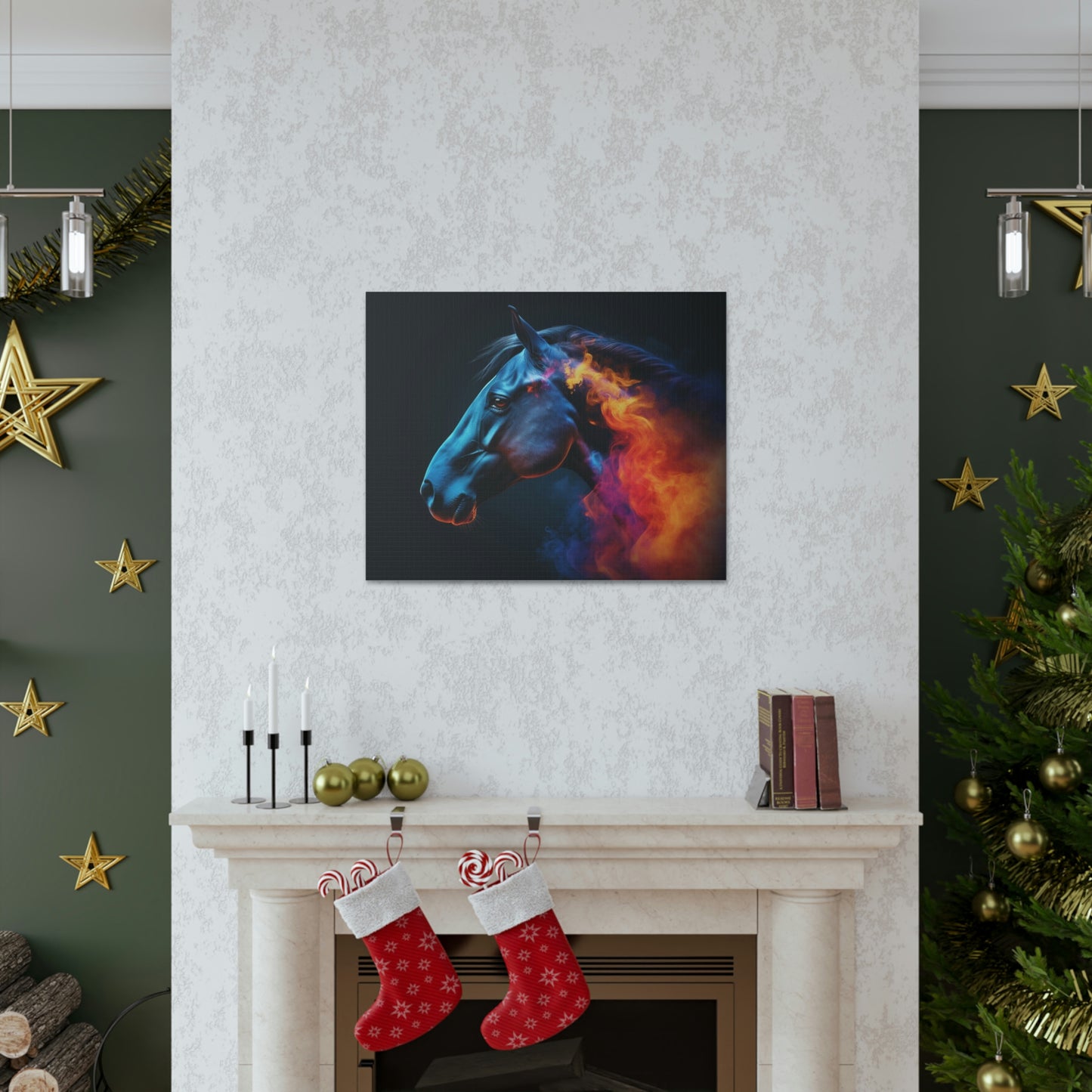 Canvas Gallery Wraps Neon Horses 4