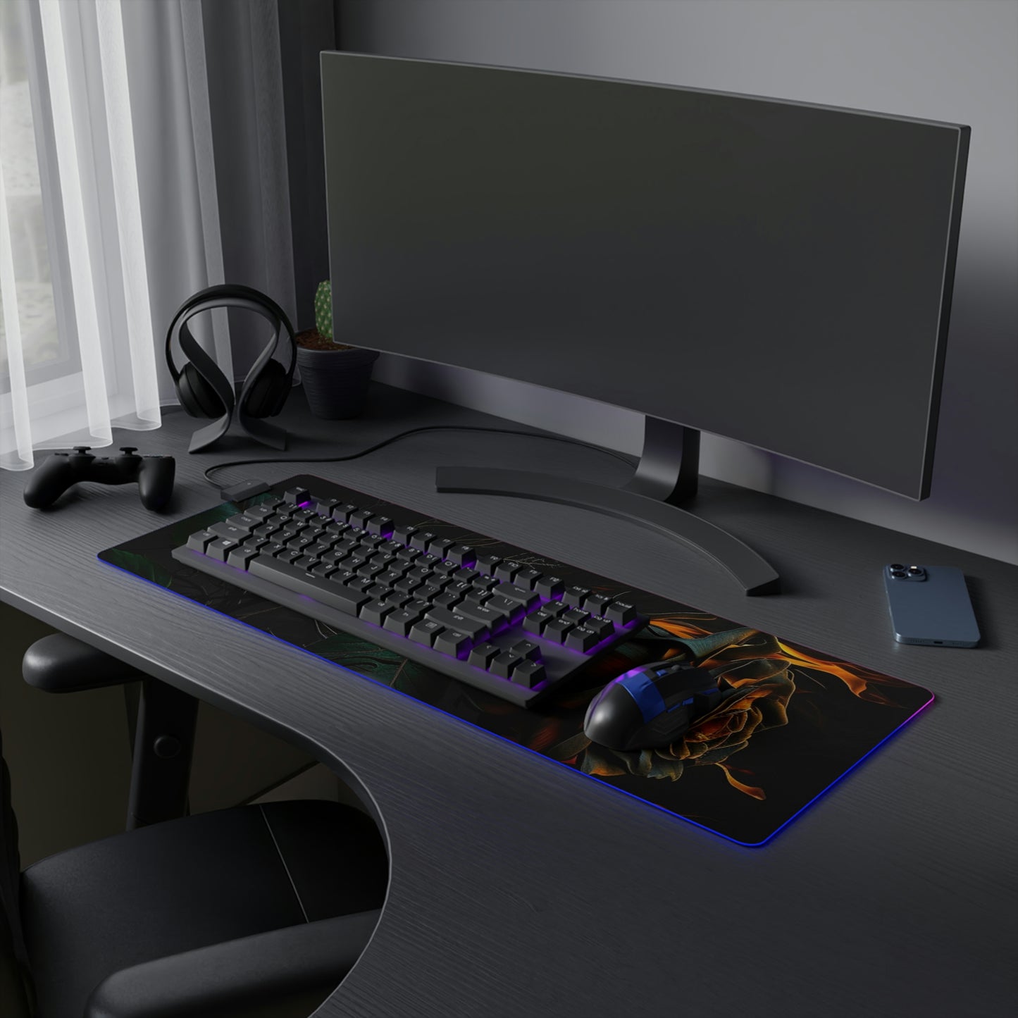 LED Gaming Mouse Pad Rose Flair 4