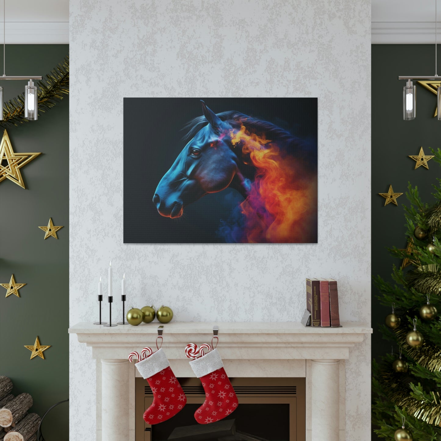 Canvas Gallery Wraps Neon Horses 4