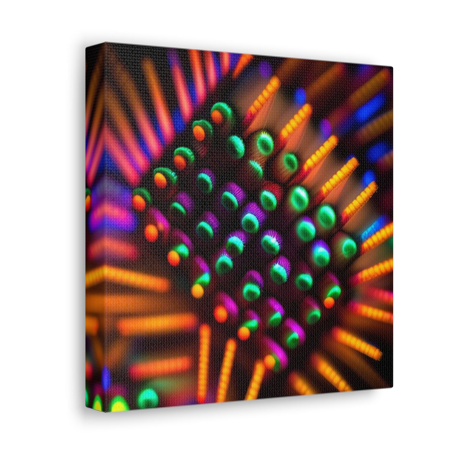 Canvas Gallery WrapsMacro Cactus neon square 3