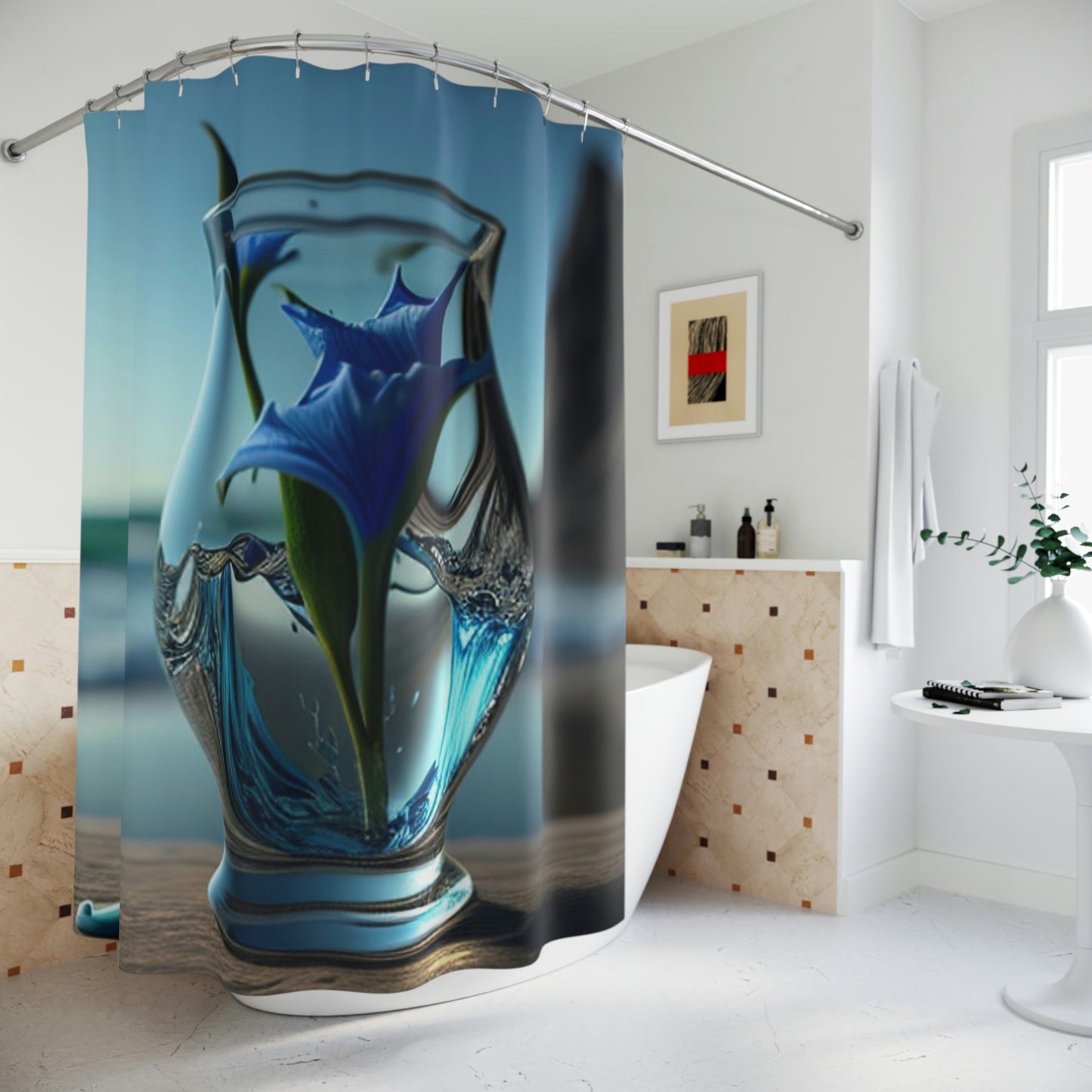 Polyester Shower Curtain Bluebell the 2