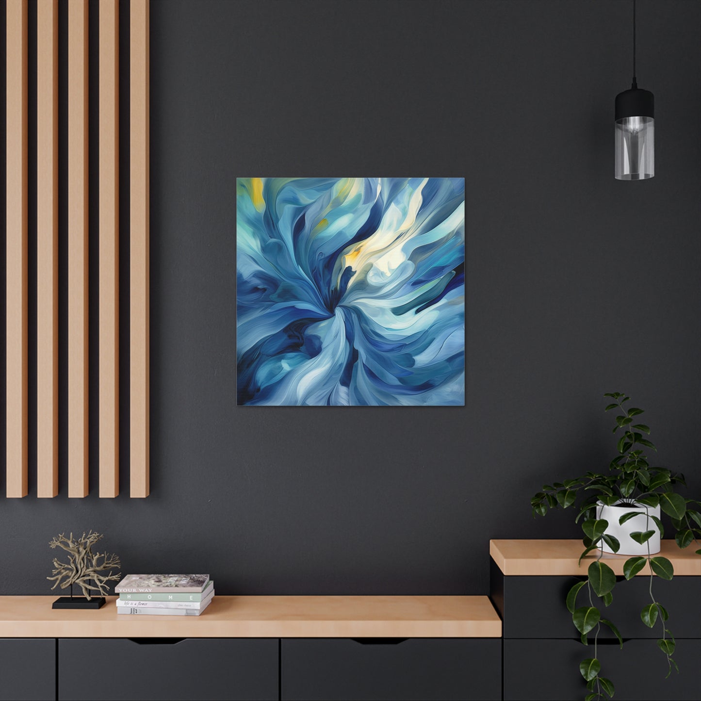 Canvas Gallery Wraps Blue Tluip Abstract 4