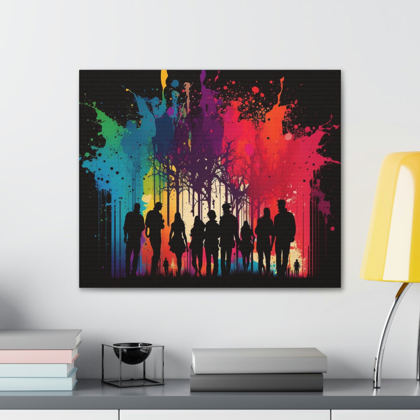 Canvas Gallery Wraps Silhouettes Color Party 2