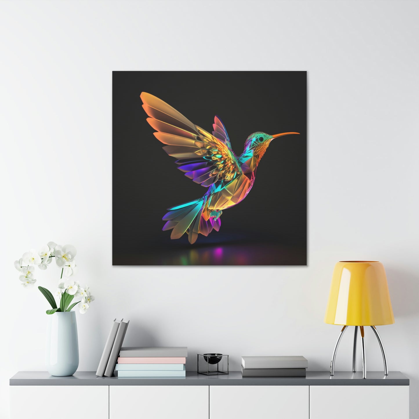 Hummingbird glass florescent glow