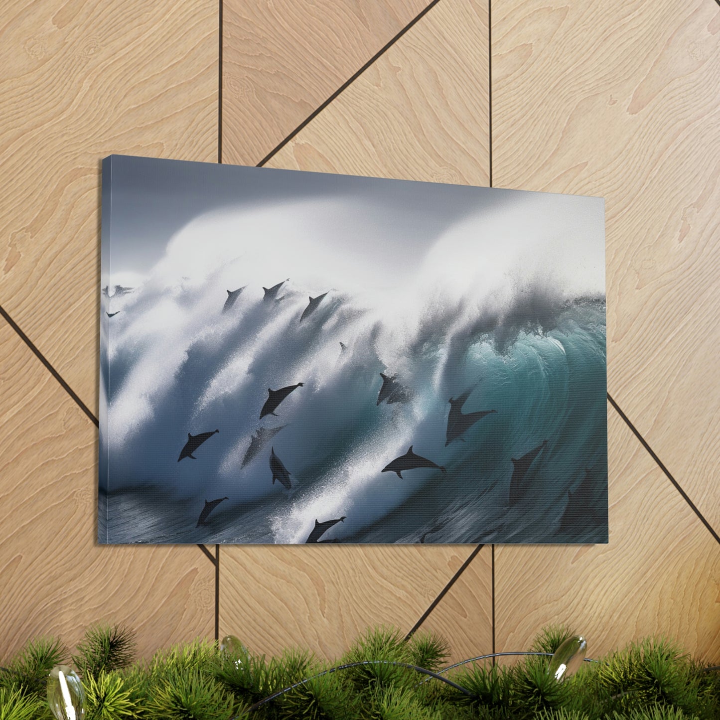 Canvas Gallery Wraps Dolphin Wave 1