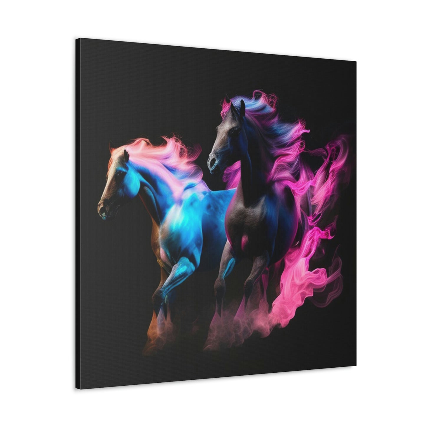 Canvas Gallery Wraps Horses Pink Blue Fire 3