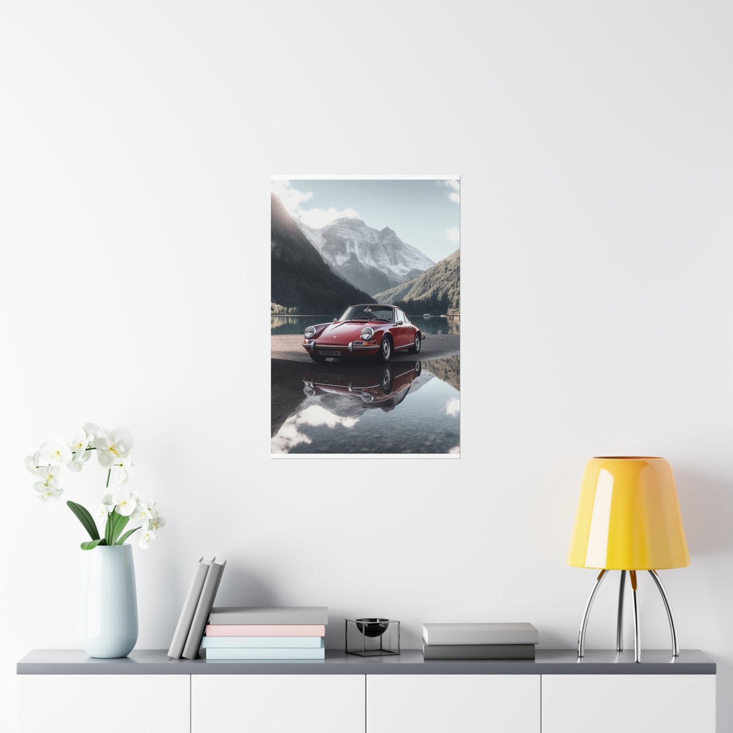 Premium Matte Vertical Posters Porsche Lake 4