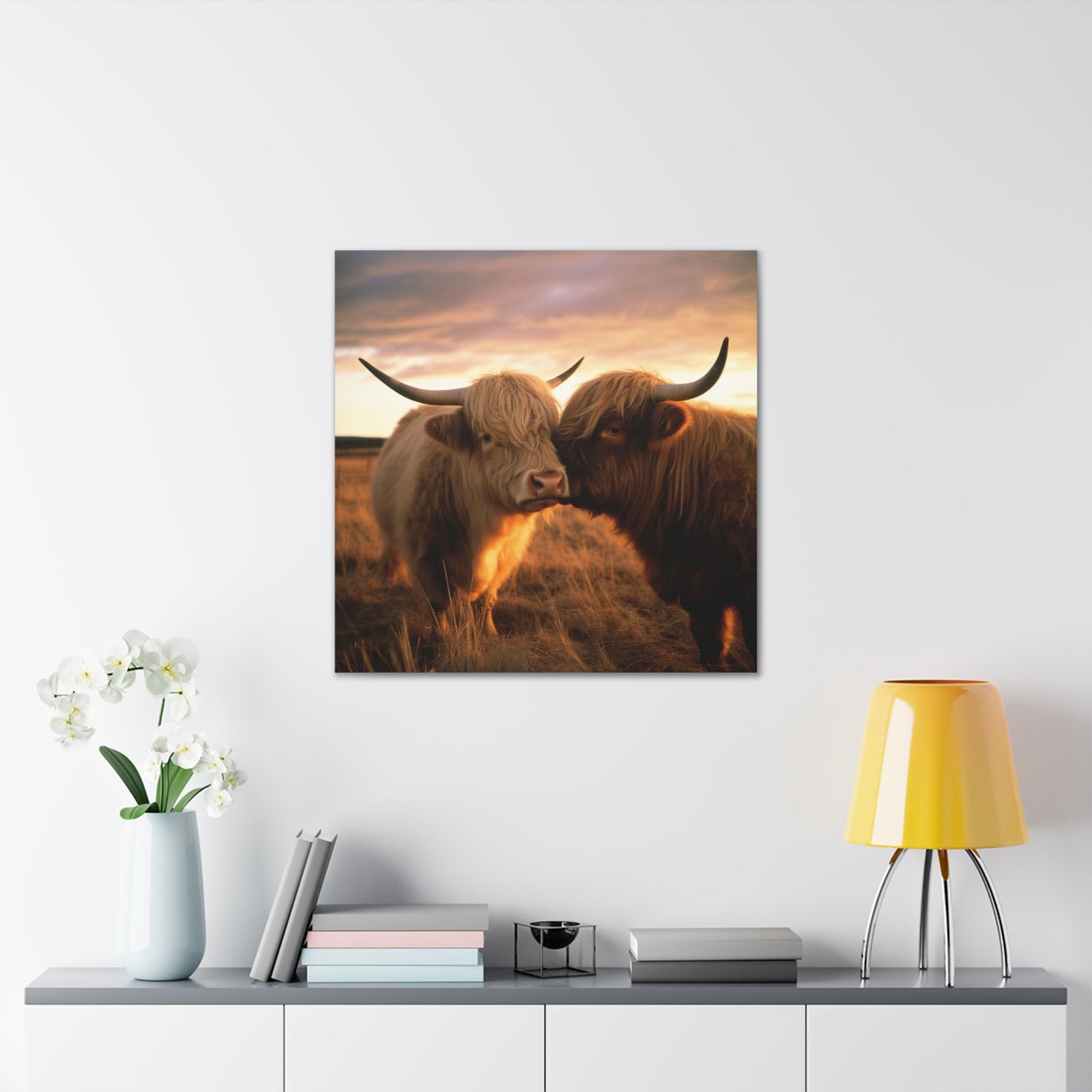 Canvas Gallery Wraps Cow Love 1